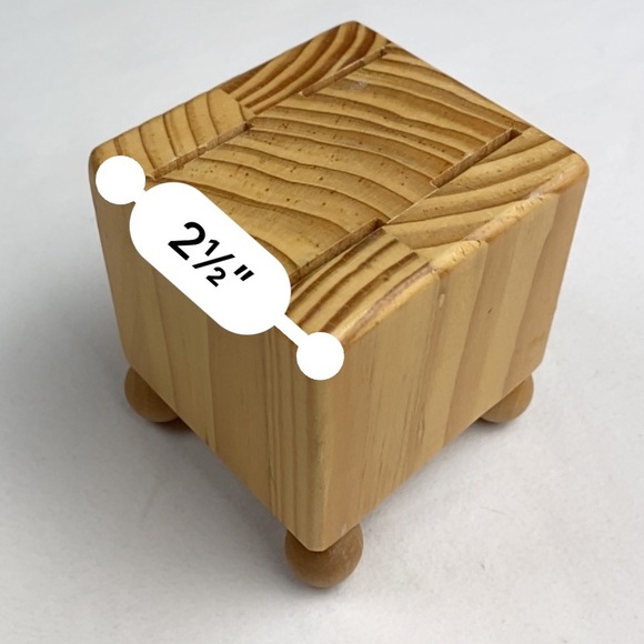 Vintage mini butcher block with decorative spreader knives - Picture 4 of 14